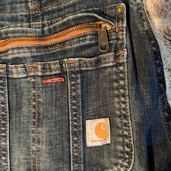 Women's Carhartt Bibs Overalls Jean Bootcut Size Small - Picture 3 of 7